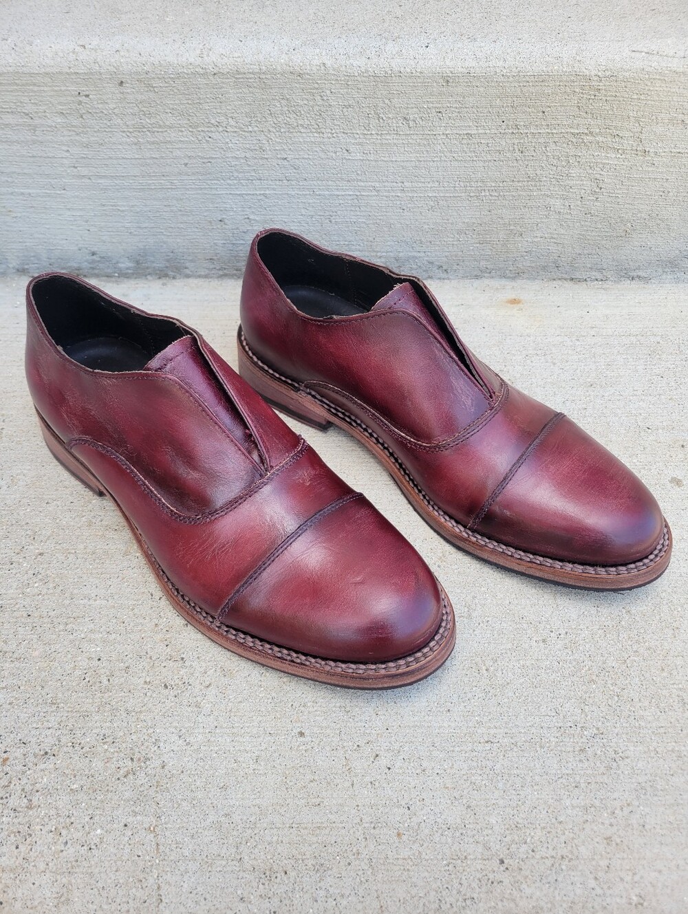 Freebird Men's Detrick Oxford Dress Slip On Leather Low Heel Oxblood Size 10